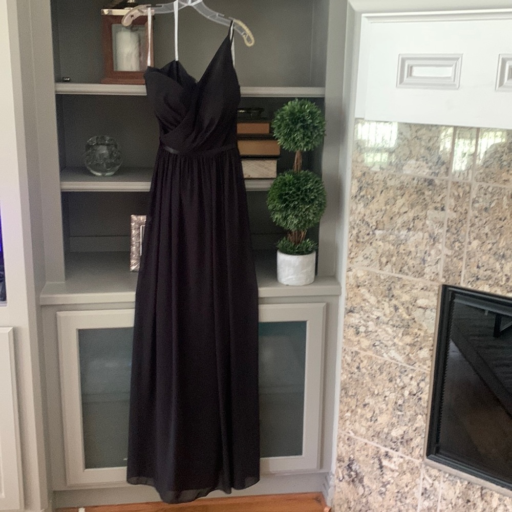 Black One shoulder Maxi Dress with Built In Cups!